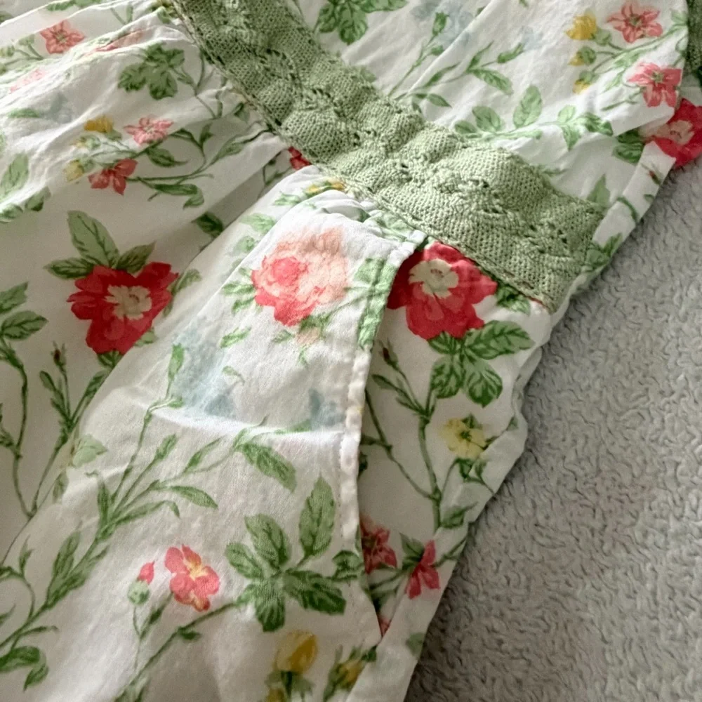 Janie and Jack | Floral Lace Trim Romper | Size 5